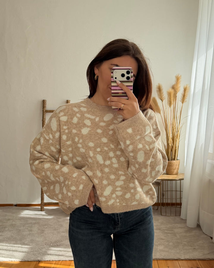 Strickpullover mit Bambi-Print