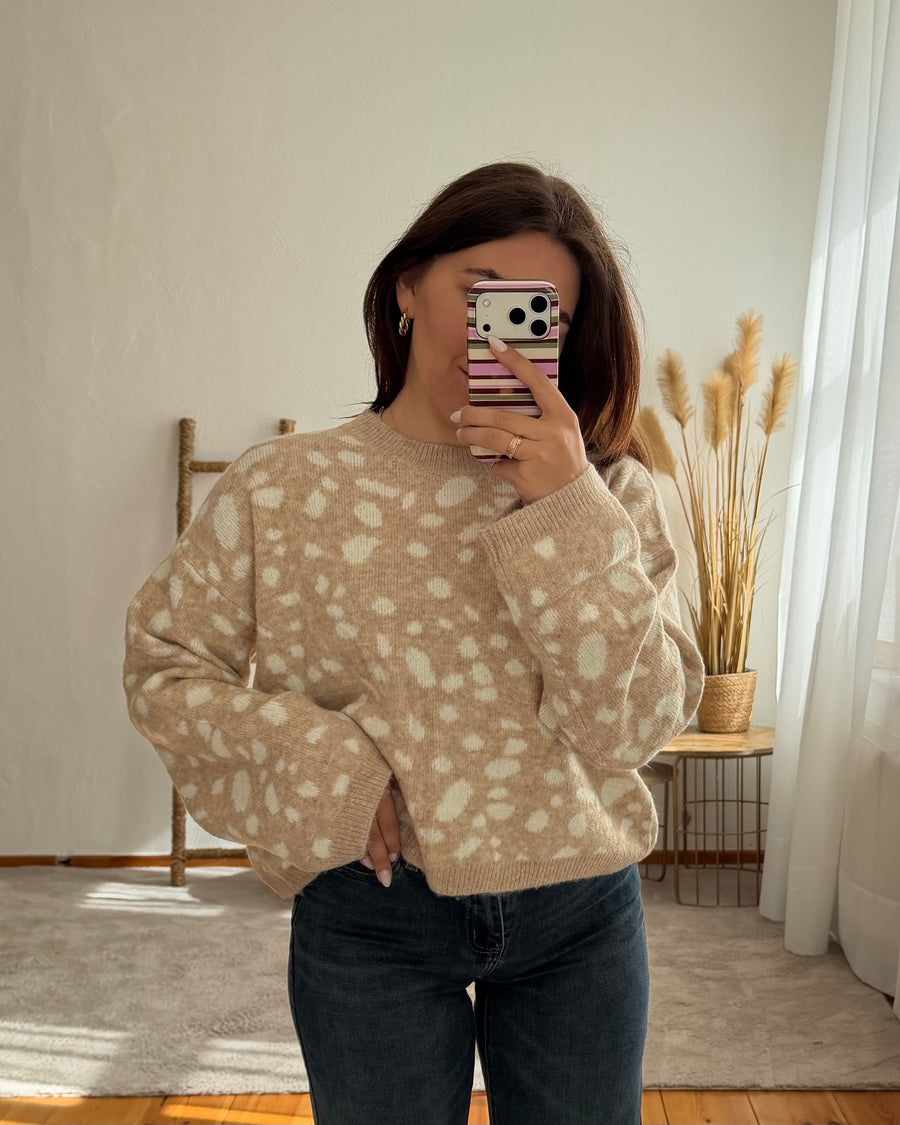 Strickpullover mit Bambi-Print