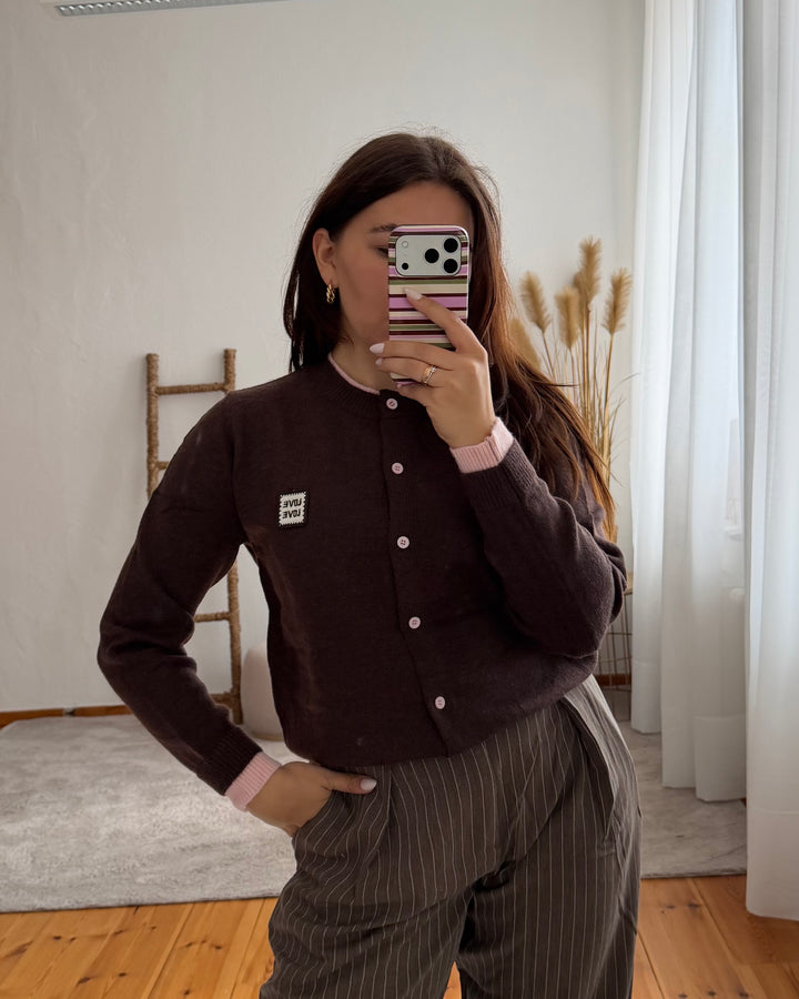 LOVE - Cardigan mit Patch