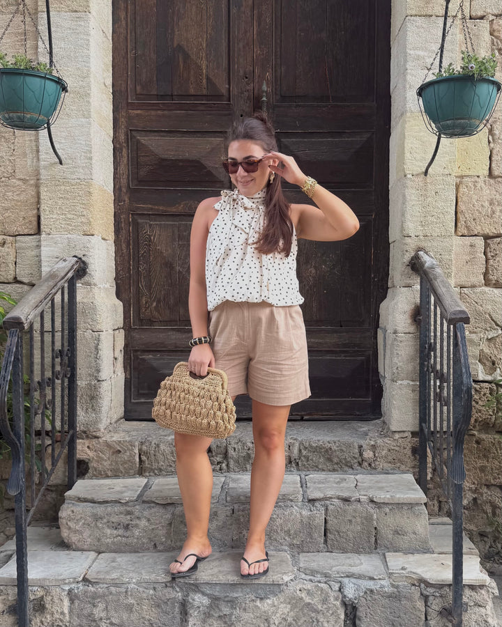Linen Blend Shorts - Sand