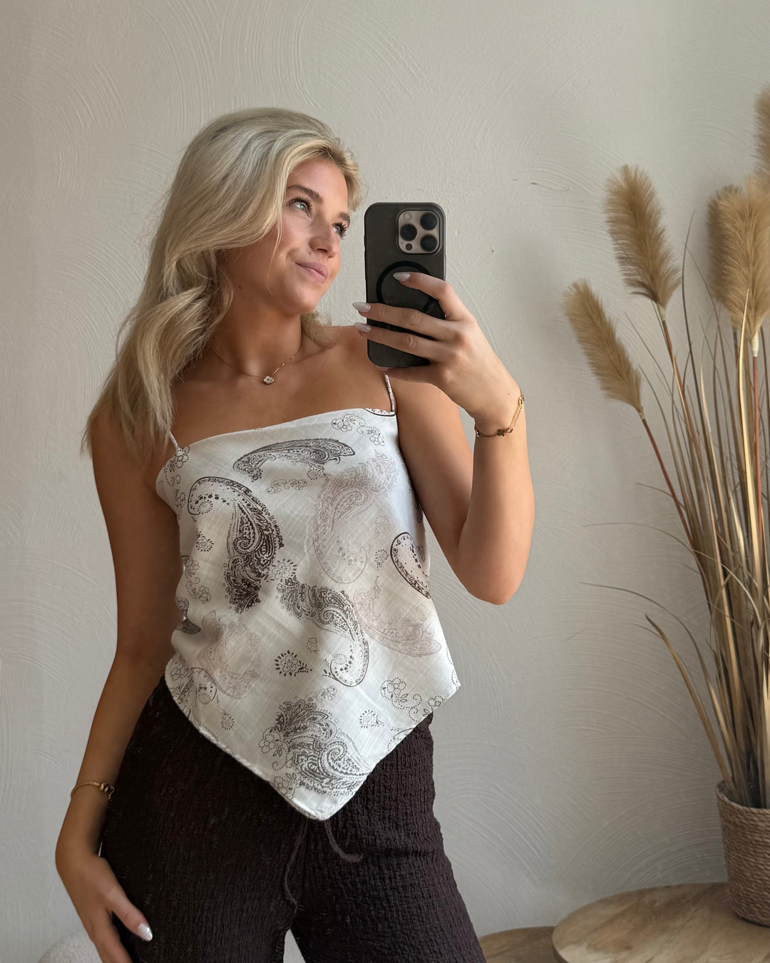 Paisley-Cami-Top mit Dreieckssaum