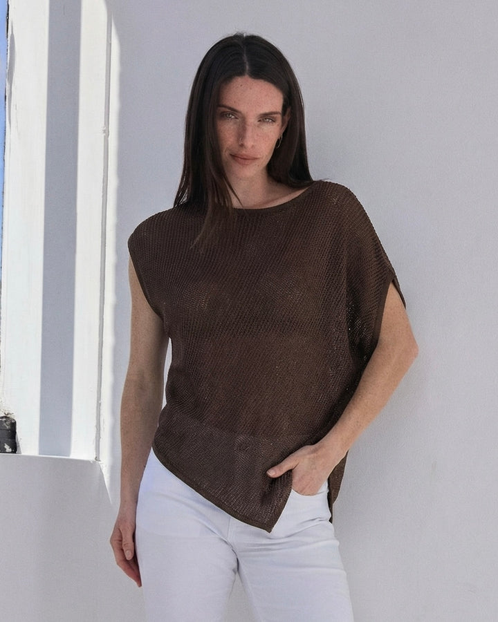 Oversized Knit Cape Top