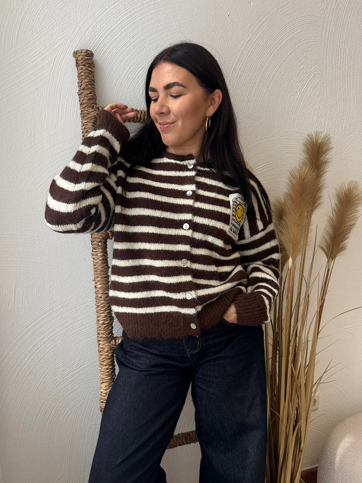 SMILE STRIPE CARDIGAN
