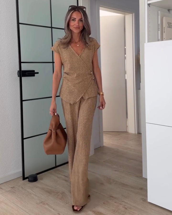 Wide-Leg-Hose Wellenstruktur