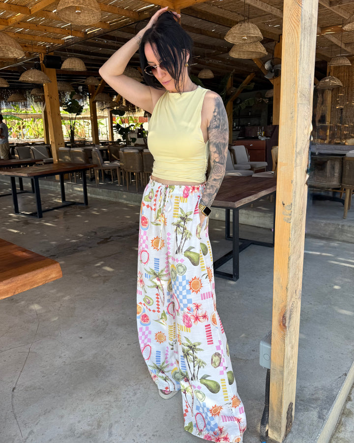Tropical Wide Leg Pants