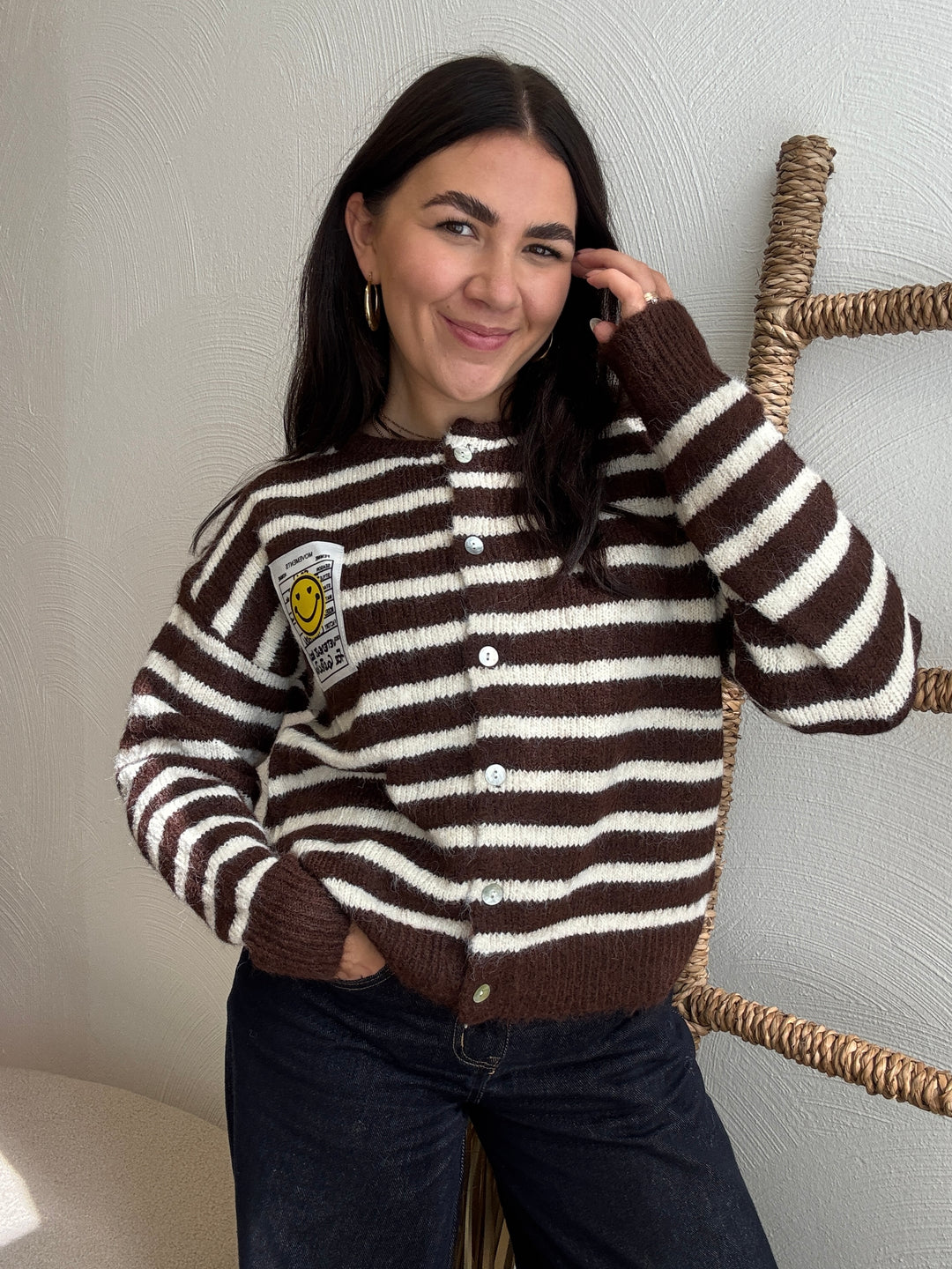 SMILE STRIPE CARDIGAN