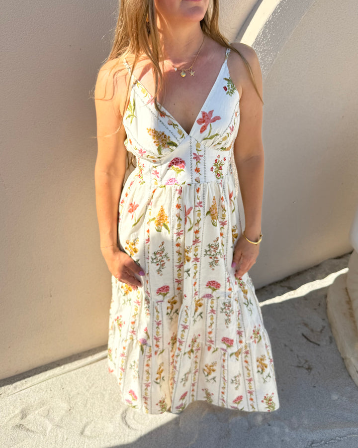 Wildflower Baumwoll Maxi Dress – Cream