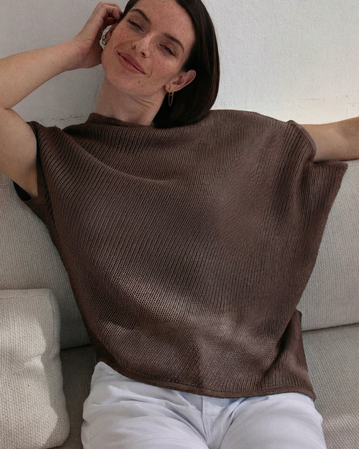 Oversized Knit Cape Top