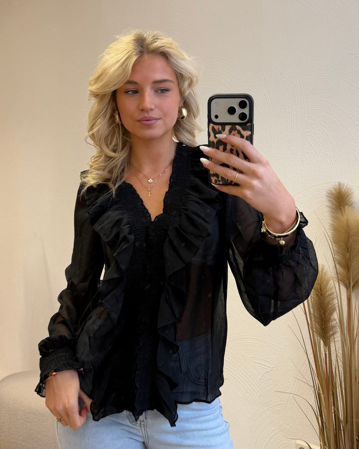 BLACK RUFFLE Bluse