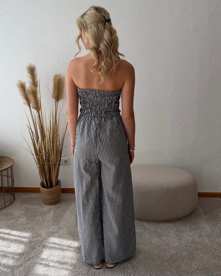 Jumpsuit Vichy Schwarz-Weiß