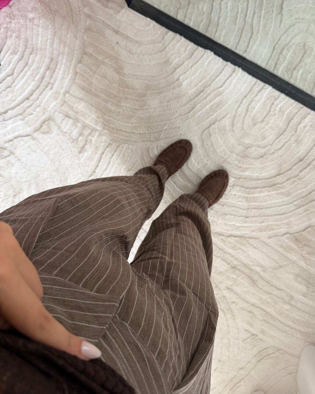 Nadelstreifen-Hose mit Bundfalten