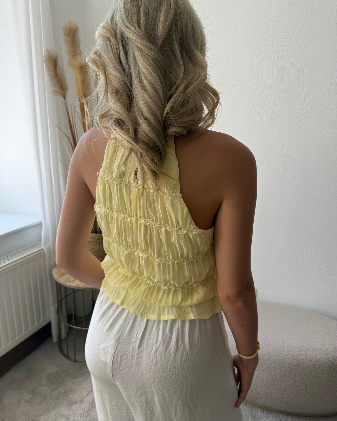 Gerafftes Neckholder Top –  Sommertop Damen