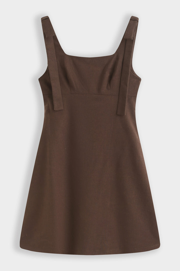 Minikleid Leinenmix Chocolate A-Linie