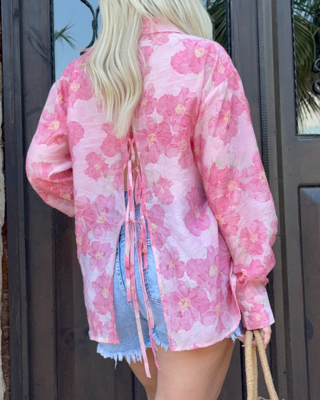 Blumenbluse Rosa