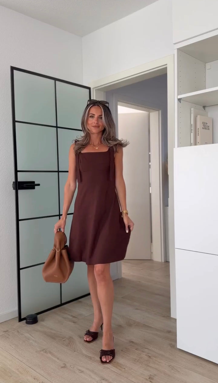 Minikleid Leinenmix Chocolate A-Linie