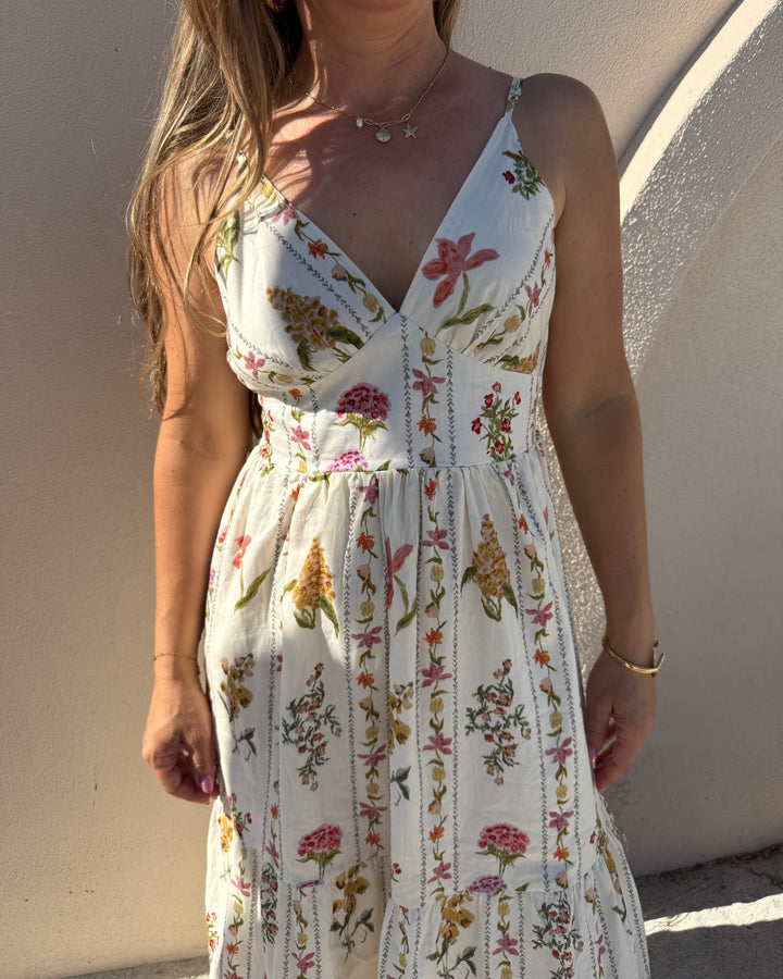 Wildflower Baumwoll Maxi Dress – Cream