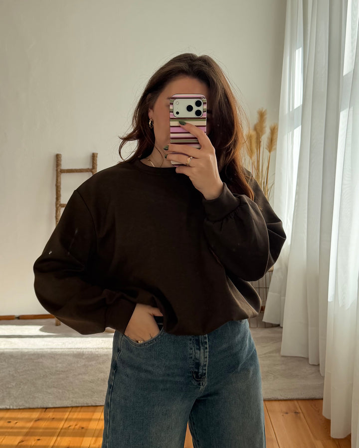 Butterstoff Sweater mit Gummizug
