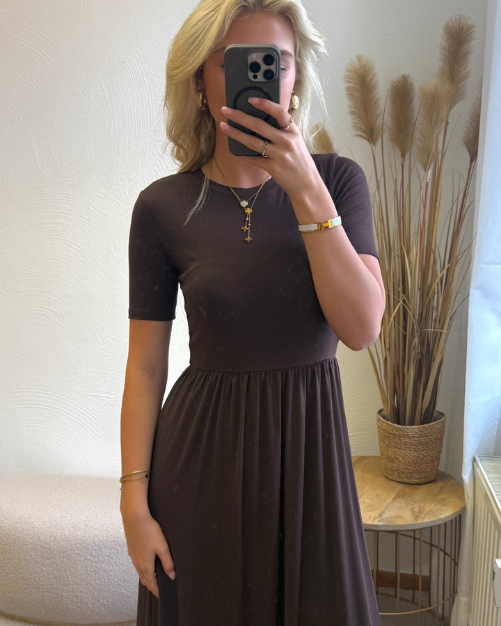 Maxikleid Braun - Sommerkleid aus Baumwolle