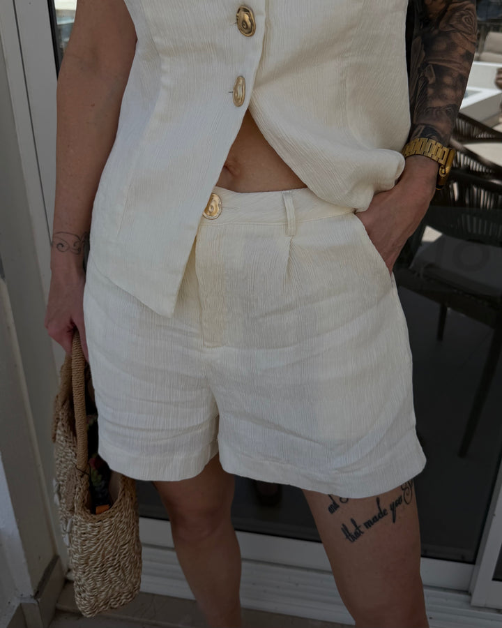 Structure Button Vest – Ivory