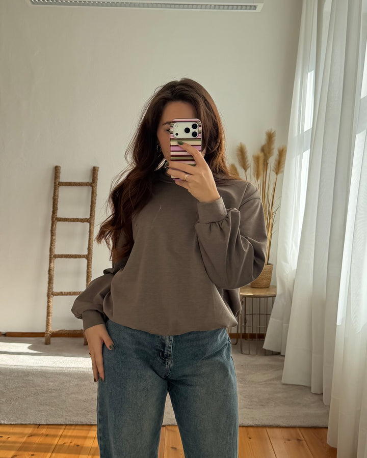 Butterstoff Sweater mit Gummizug