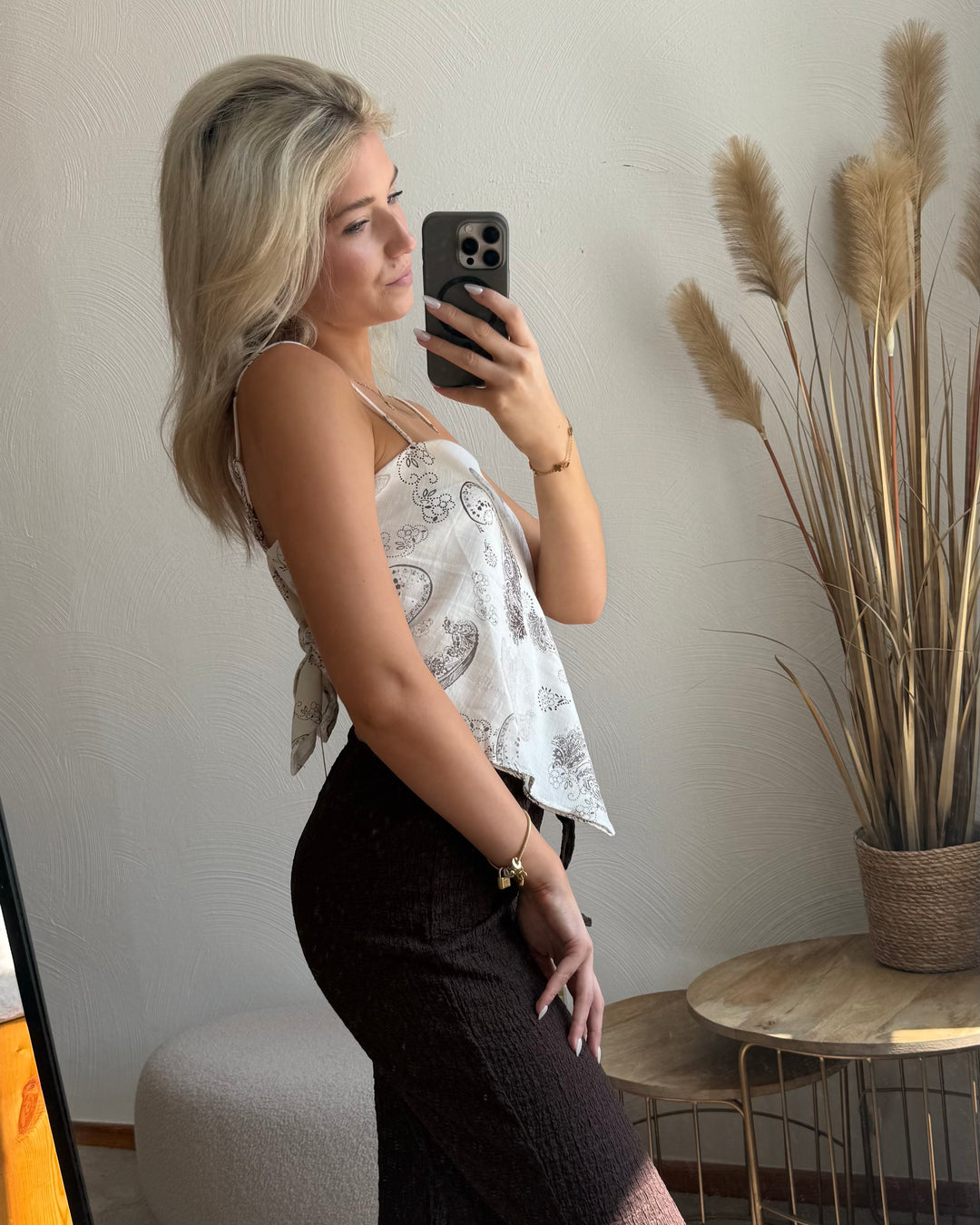 Paisley-Cami-Top mit Dreieckssaum