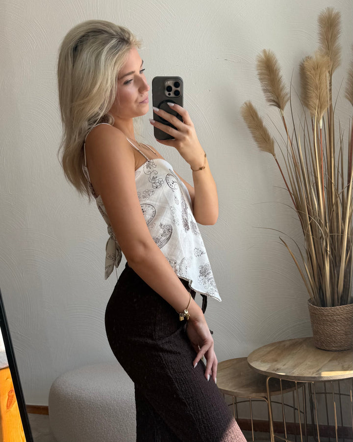 Paisley-Cami-Top mit Dreieckssaum