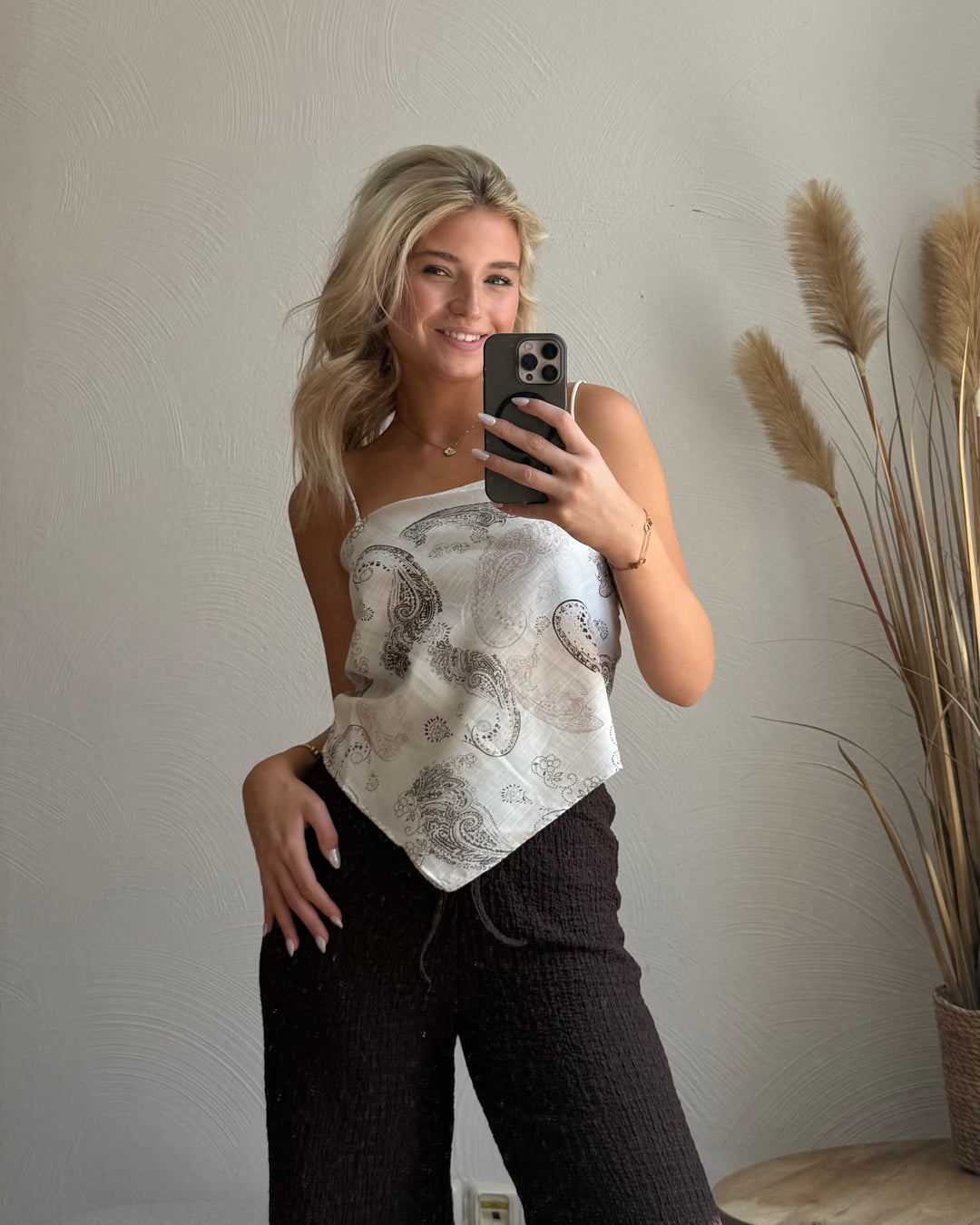 Paisley-Cami-Top mit Dreieckssaum