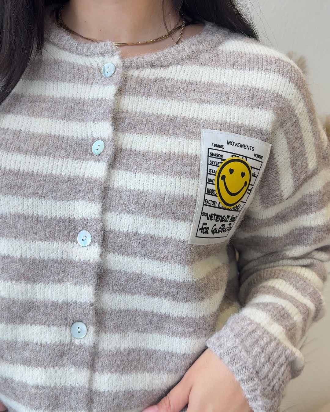 SMILE STRIPE CARDIGAN