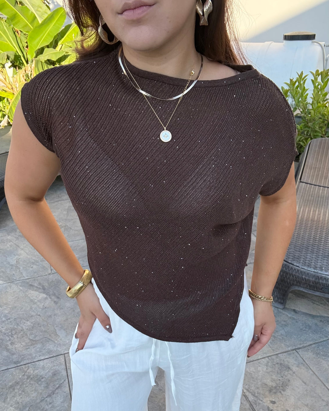 Oversized Knit Cape Top