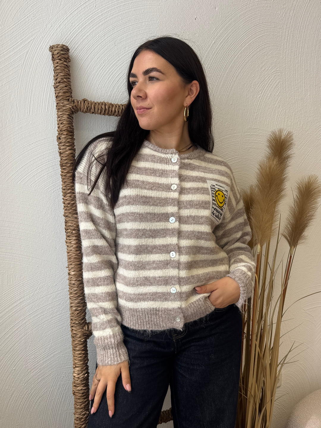 SMILE STRIPE CARDIGAN