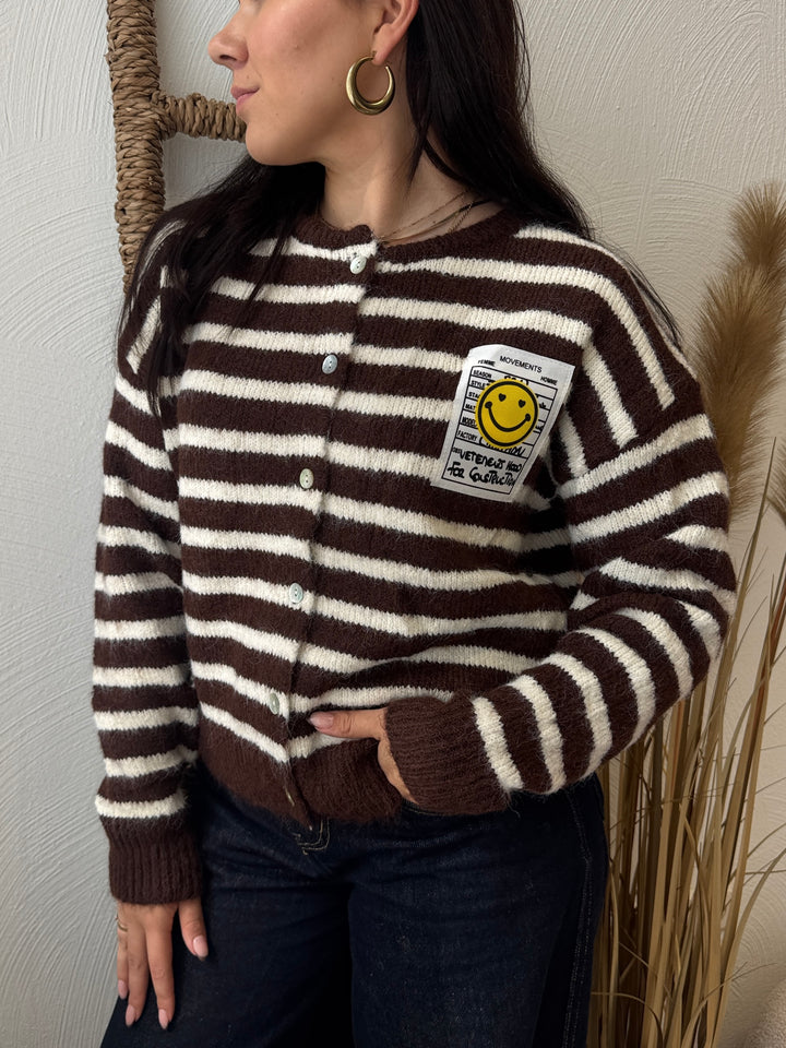 SMILE STRIPE CARDIGAN