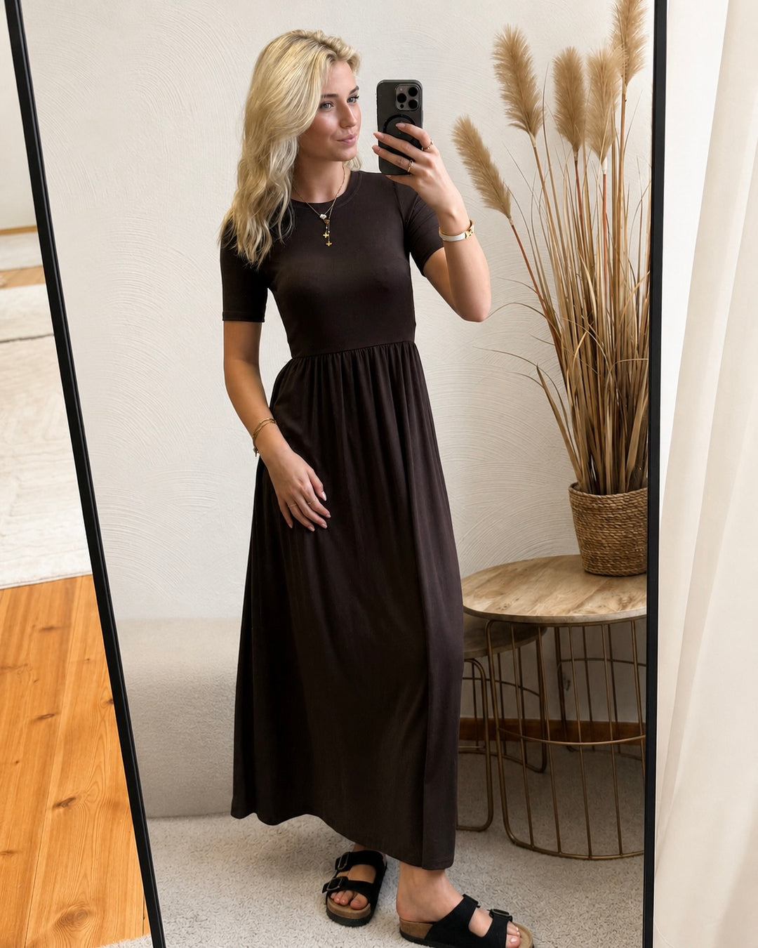 Maxikleid Braun - Sommerkleid aus Baumwolle