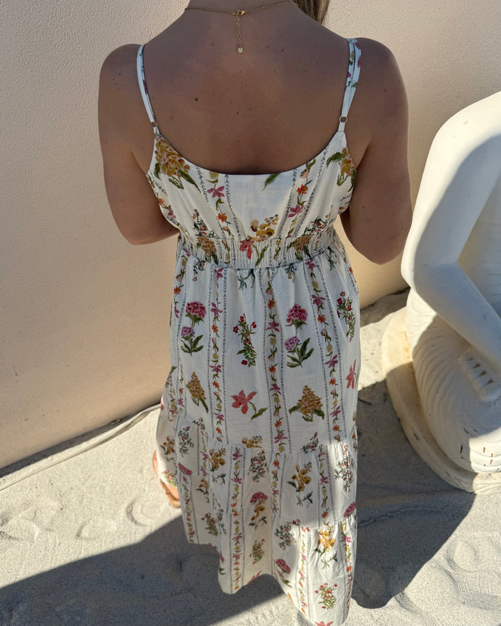 Wildflower Baumwoll Maxi Dress – Cream
