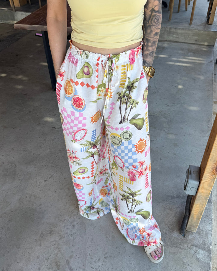 Tropical Wide Leg Pants