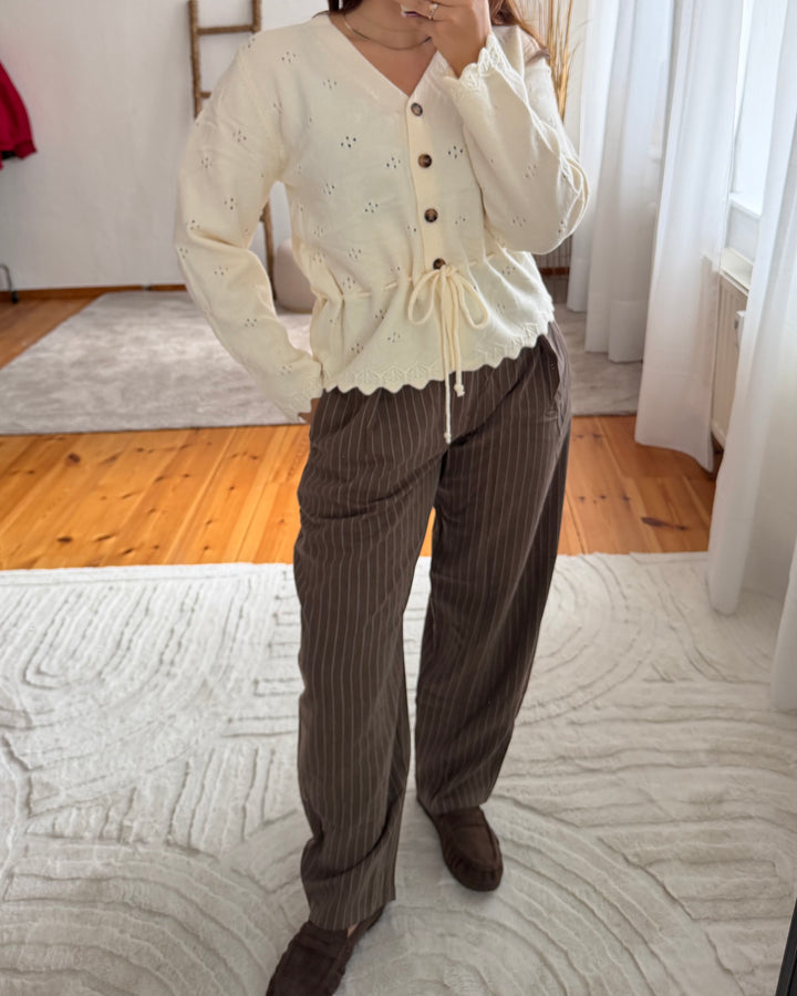 Nadelstreifen-Hose mit Bundfalten