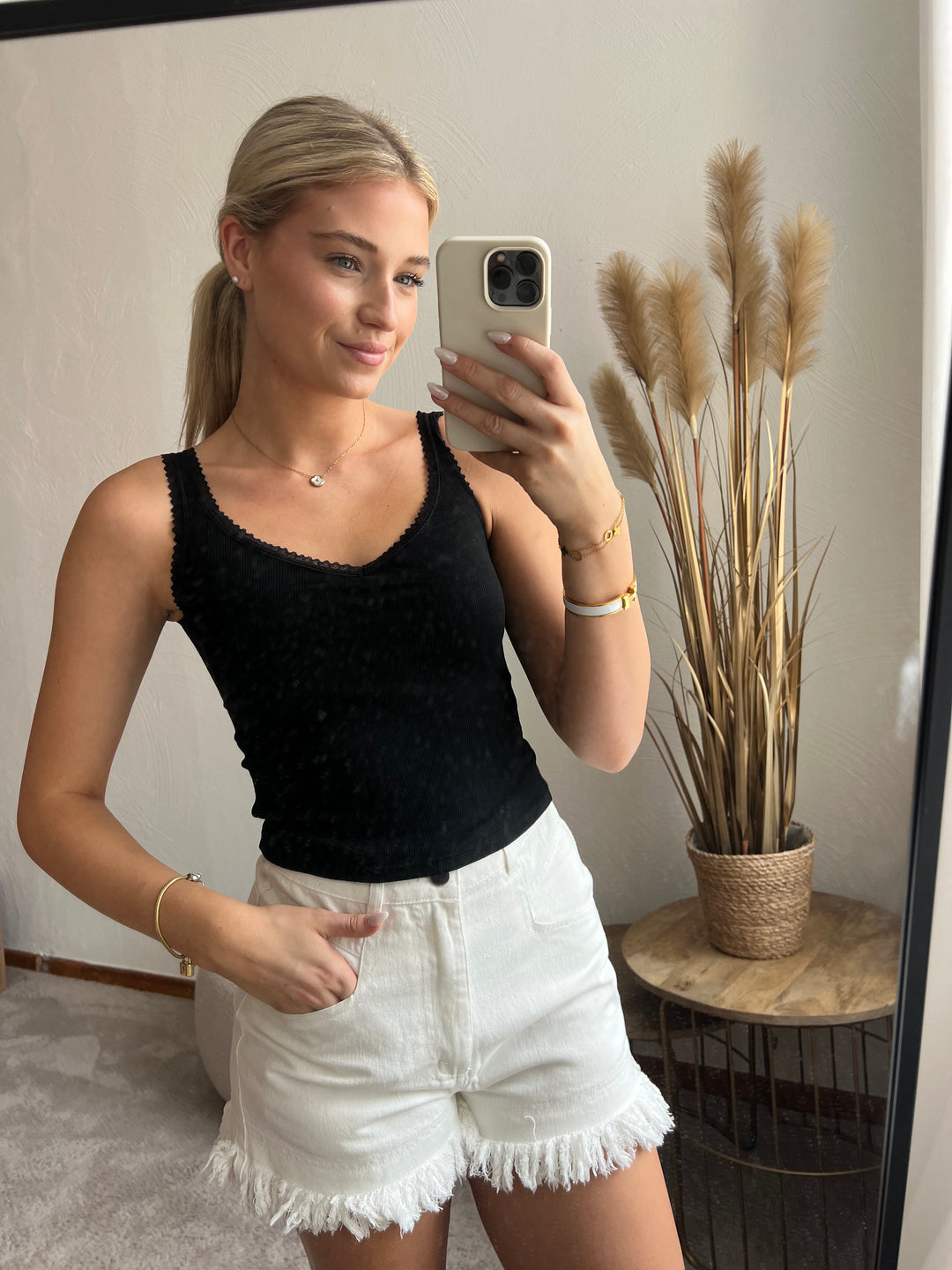 Ripp Tank Top mit integriertem BH – Sommertop 5 Farben