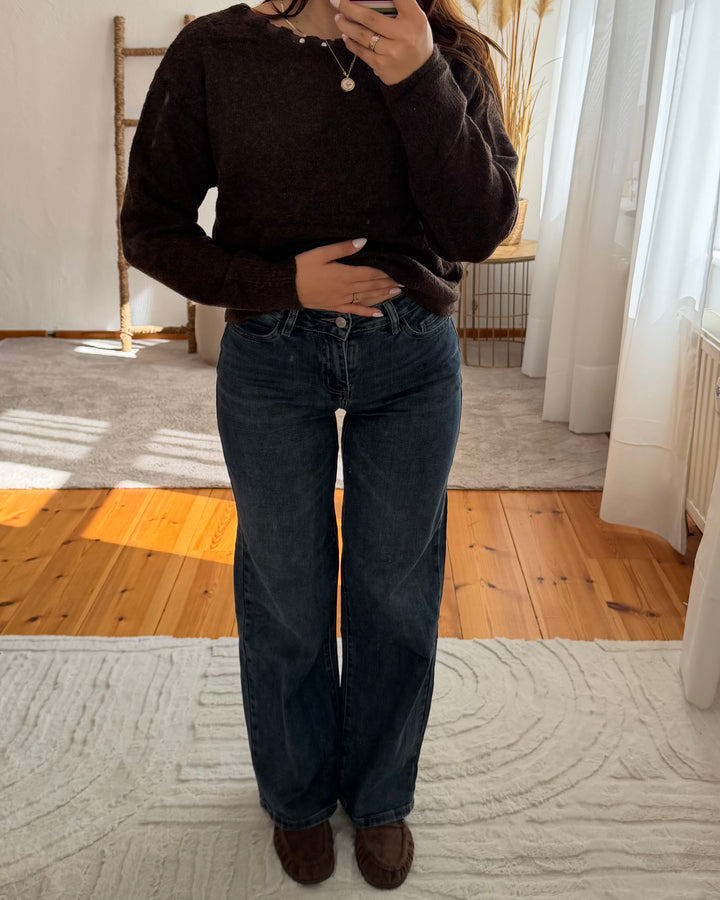 Mid Waist Wide Leg Jeans