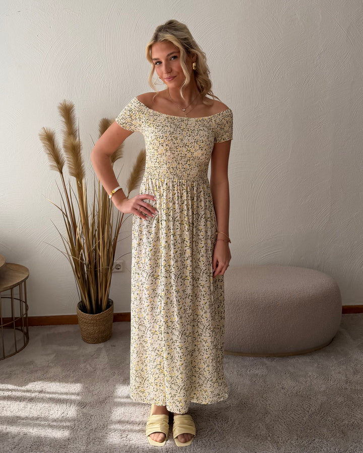 Off-Shoulder Maxi-Kleid