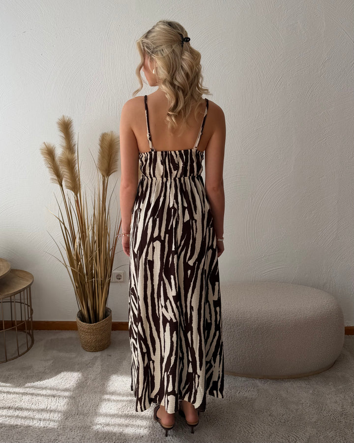 Zebra Print Maxi Kleid