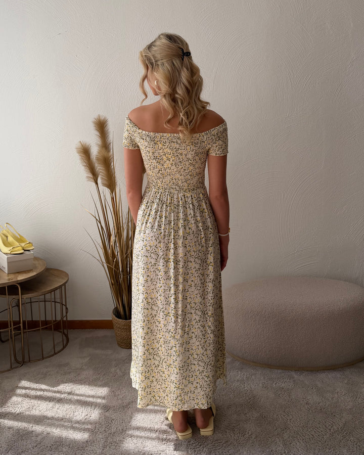 Off-Shoulder Maxi-Kleid