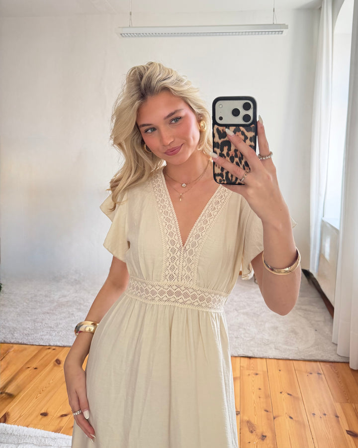 Boho Maxi-Kleid Creme