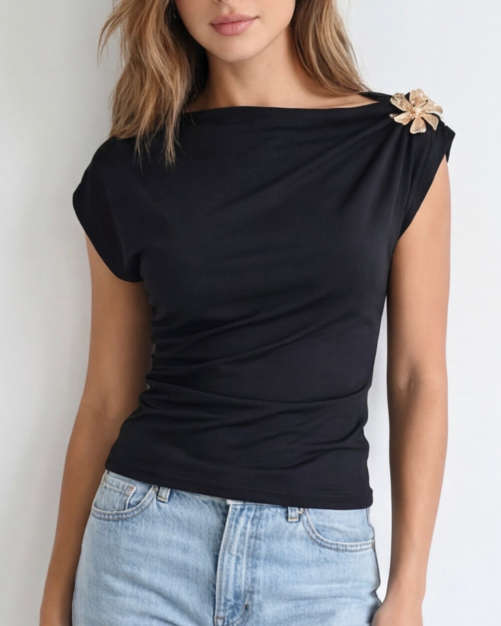 Top mit Blumendetail