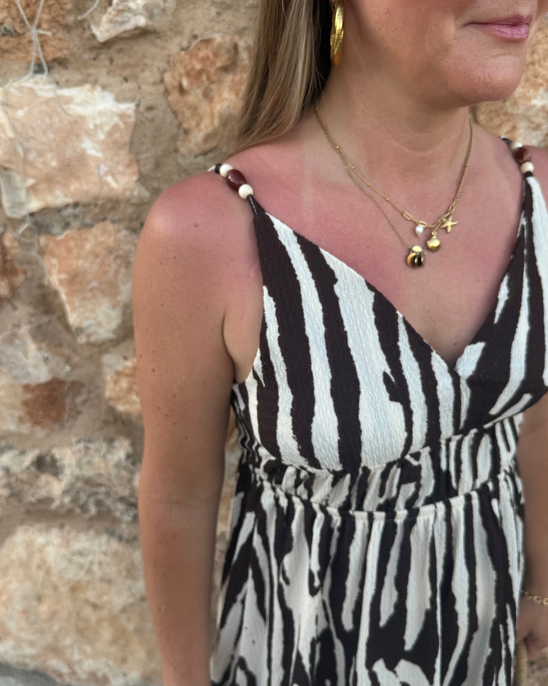 Zebra Print Maxi Kleid