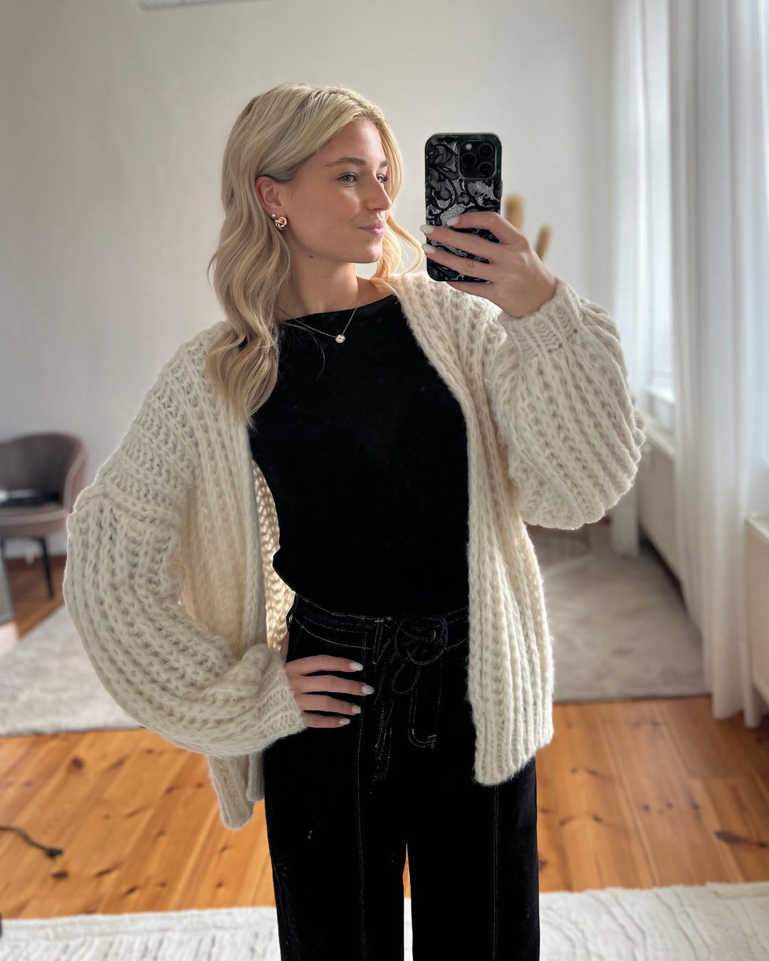Offener Cardigan mit Struktur