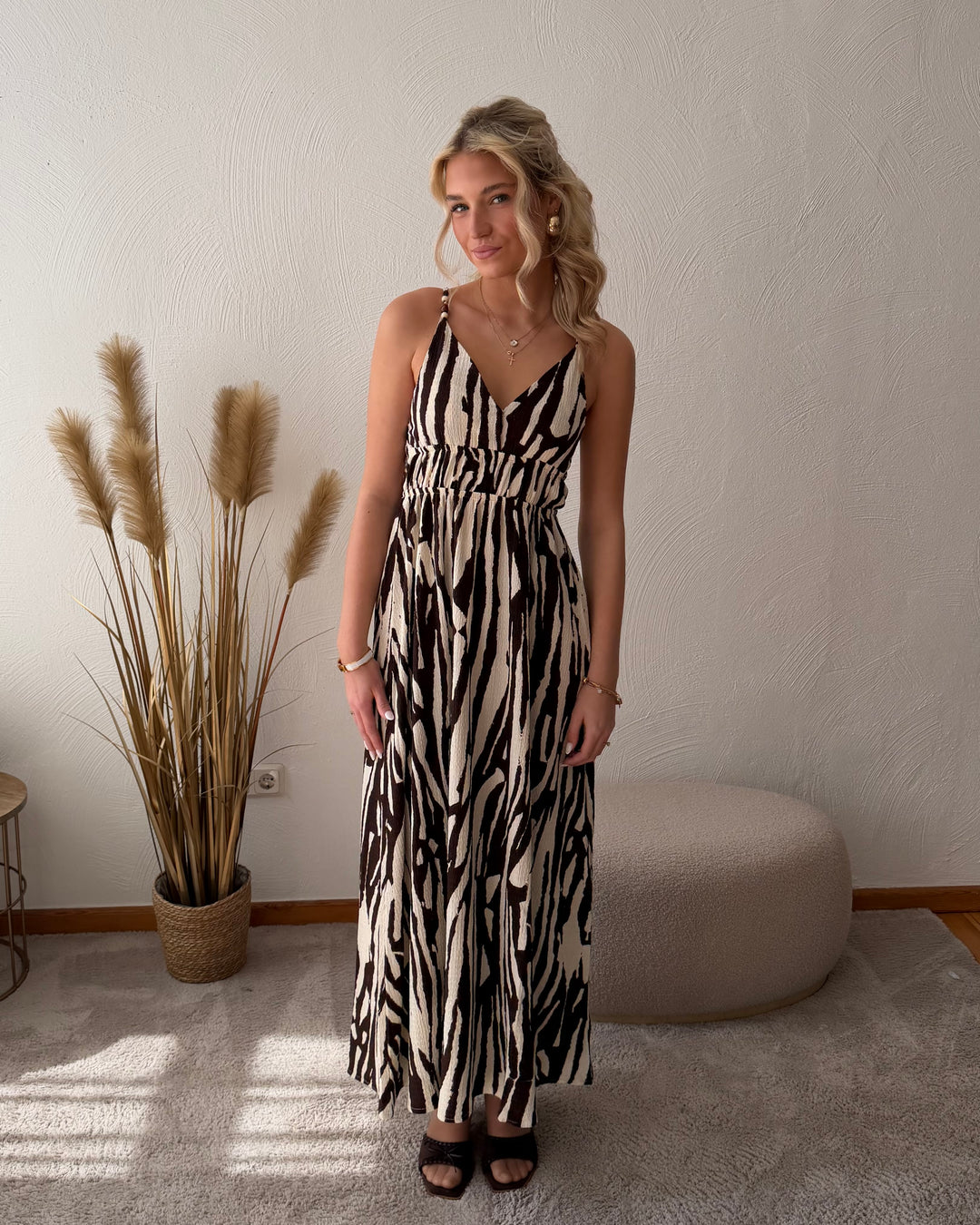 Zebra Print Maxi Kleid