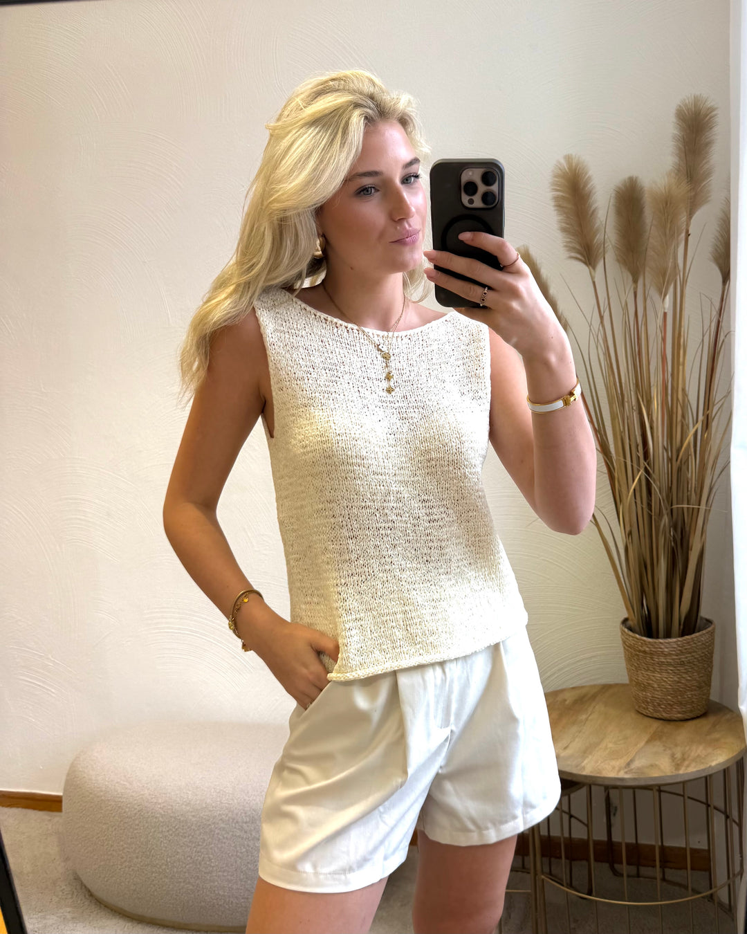 Strickoberteil - Offwhite