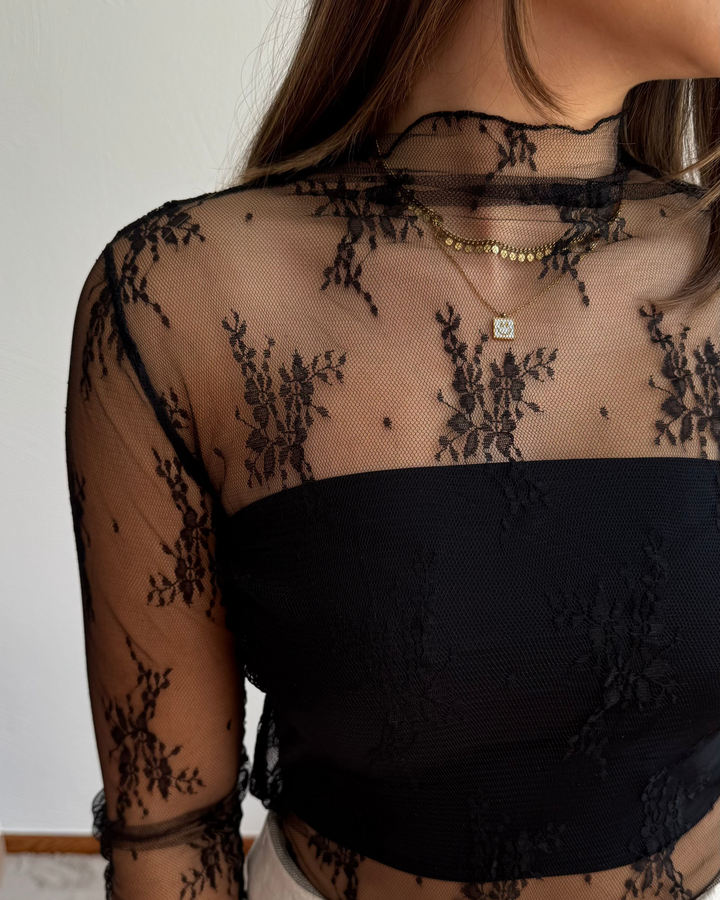 LAYLA - Spitzen-Longsleeve
