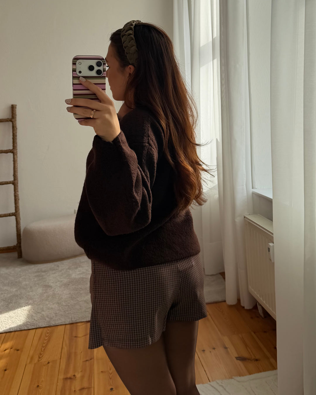 Karo-Skort mit Wickeloptik