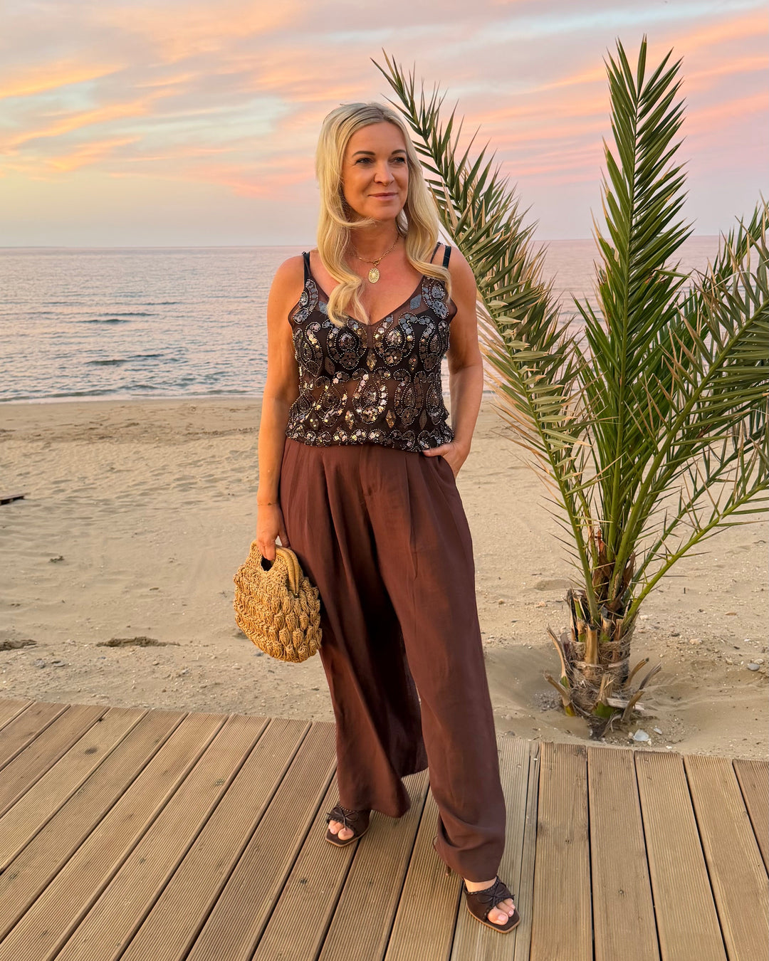 Wide Leg  Trousers – Chocolate