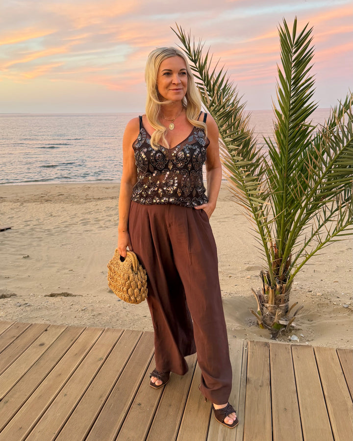 Wide Leg  Trousers – Chocolate